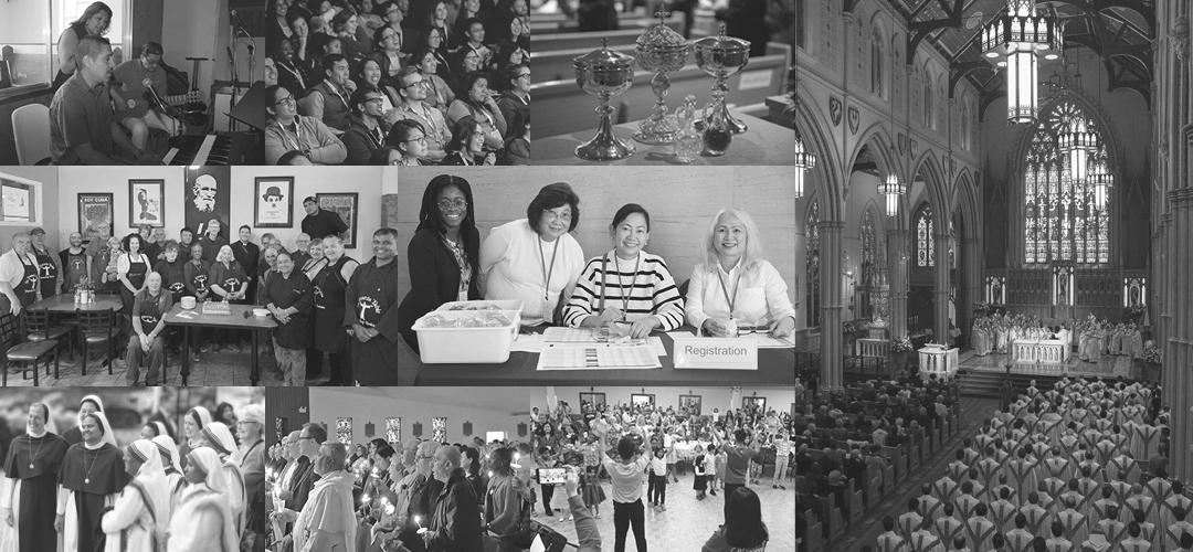 Black and white collage of images from across the Archdiocese of Toronto