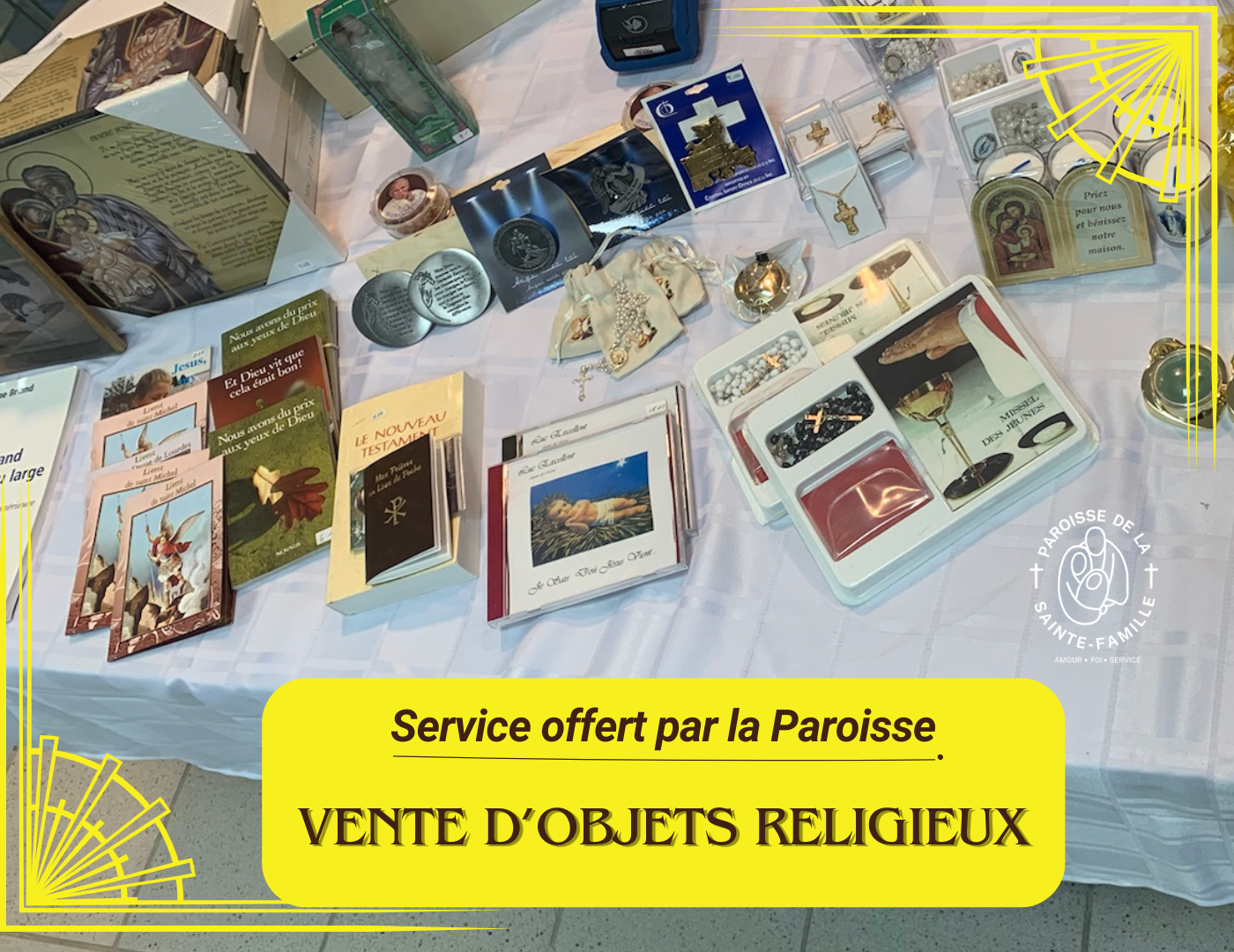 vente kiosque objets religieux - service offert
